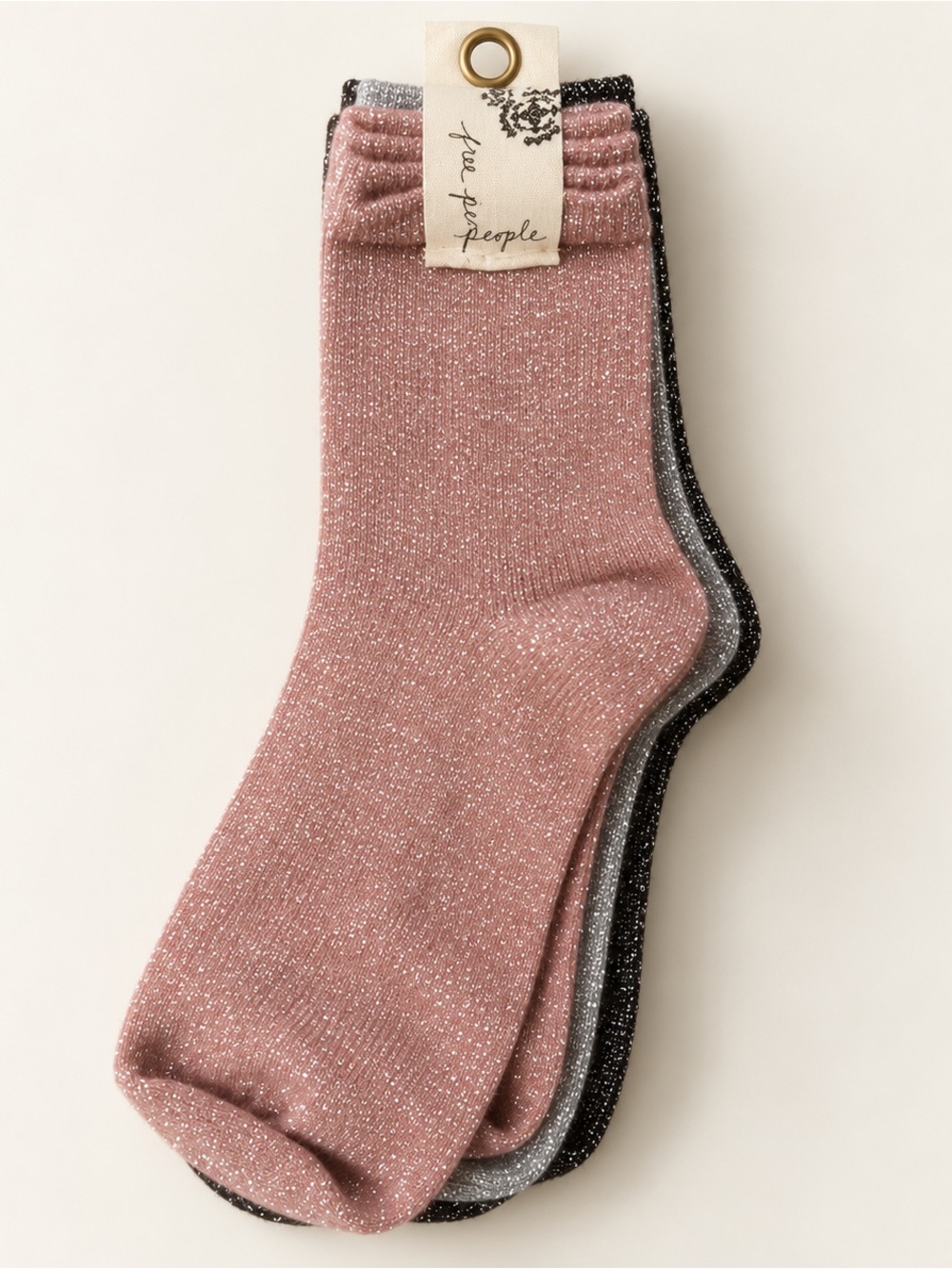 Free People Shimmer Socks 3-Pack – New With Tags